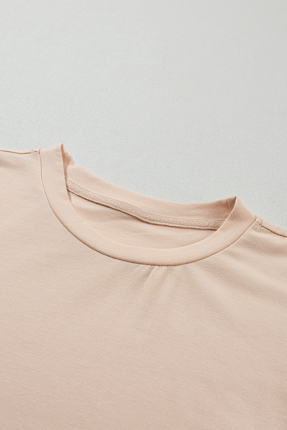 Yellow Cream Casual Plain Crew Neck Tee