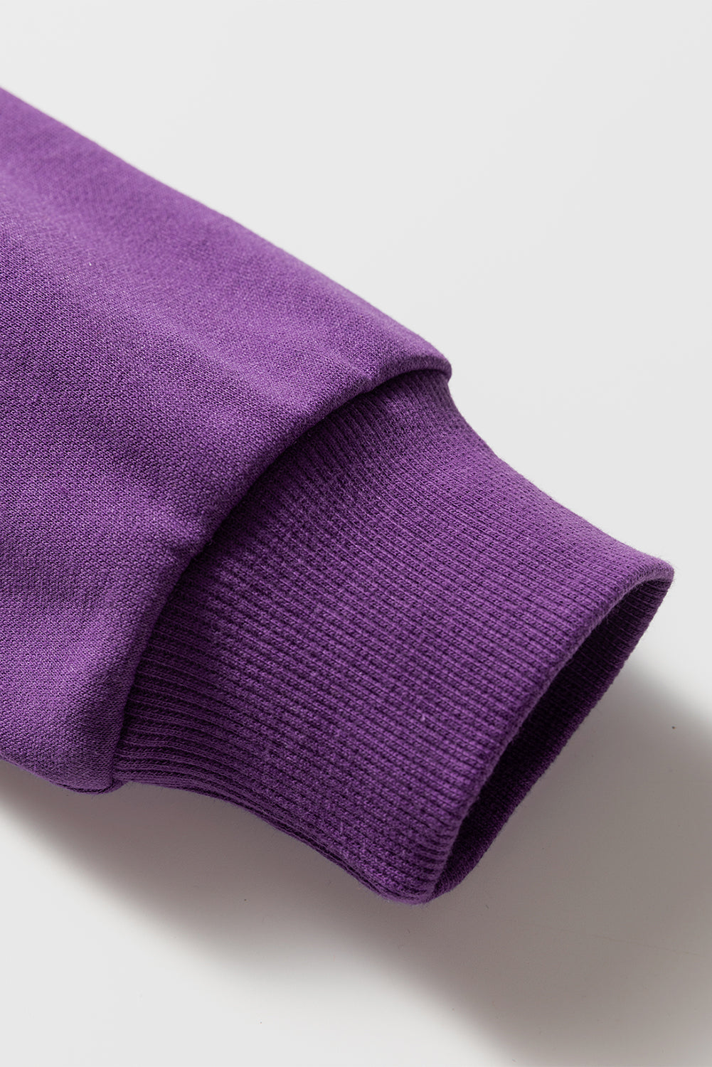 Tillandsia Purple Preppy Striped Sleeve Loose Sweatshirt