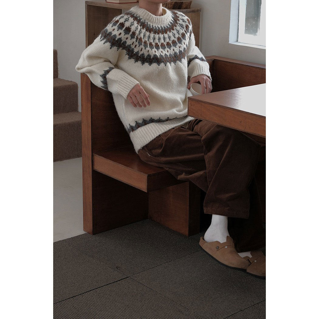 Retro Contrast Color Sweater Knitwear