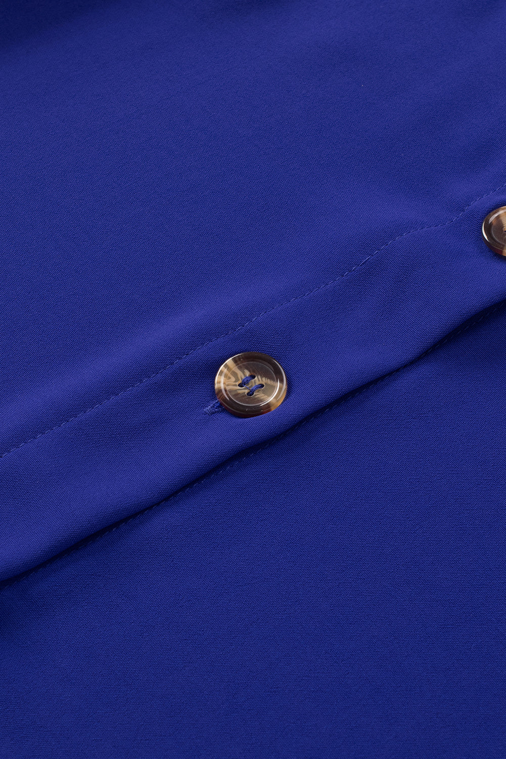 Blue Spaghetti Strap Buttoned Tank Top