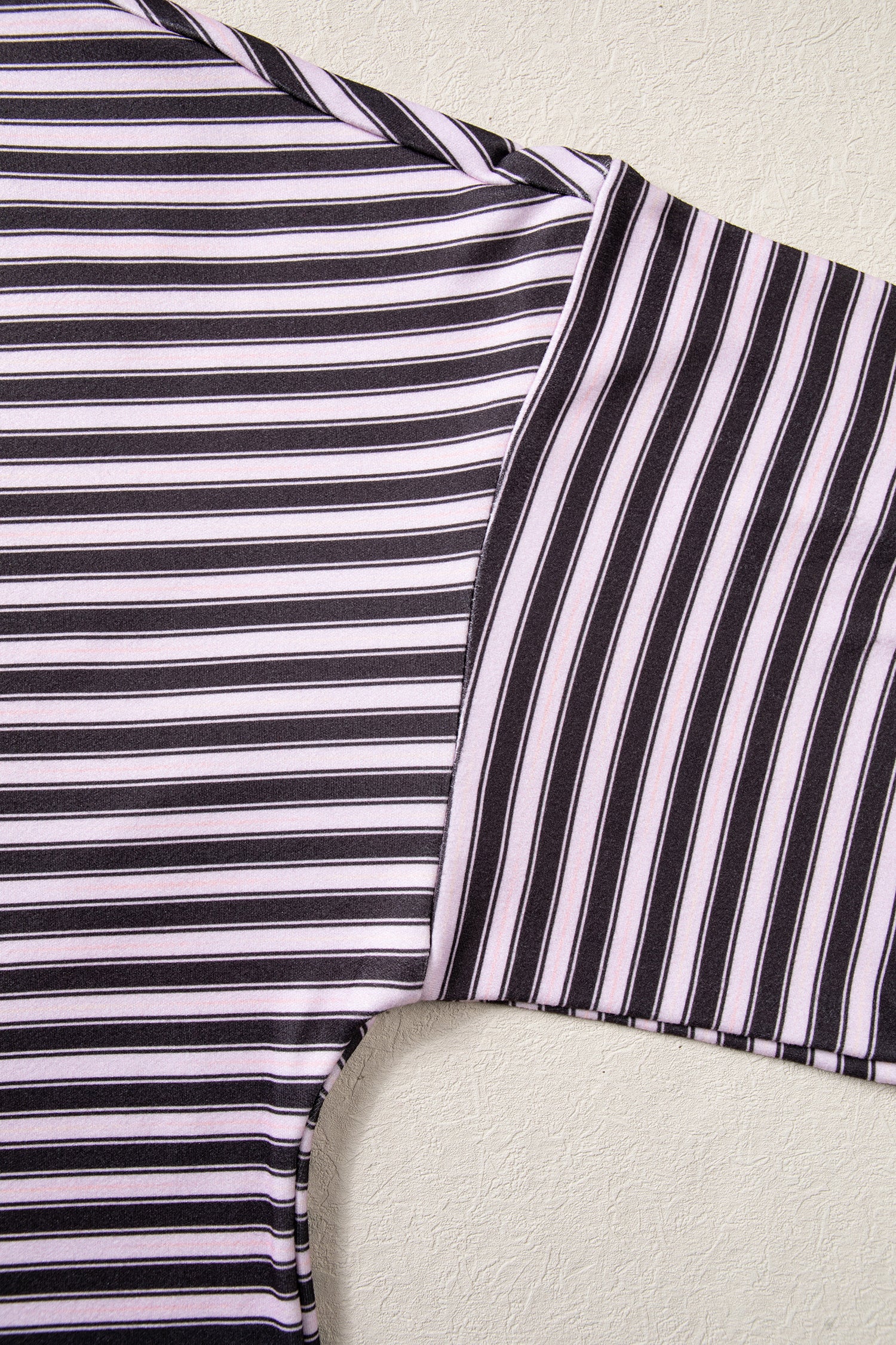 Sky Blue Stripe Long Sleeve Oversized Top Pocketed Casual Shorts Two Piece Set
