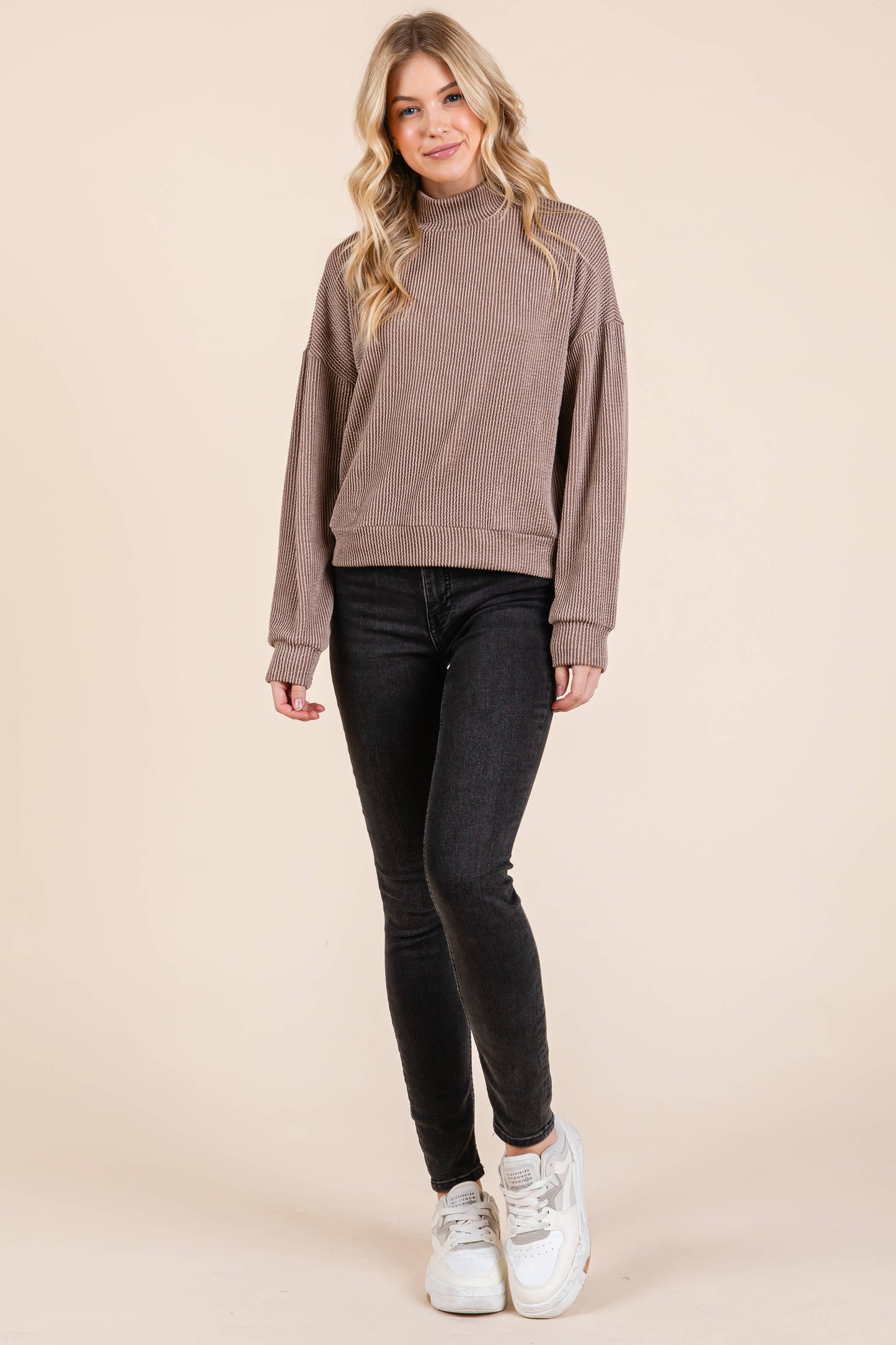 WOMEN'S PULLOVER RIB TOP