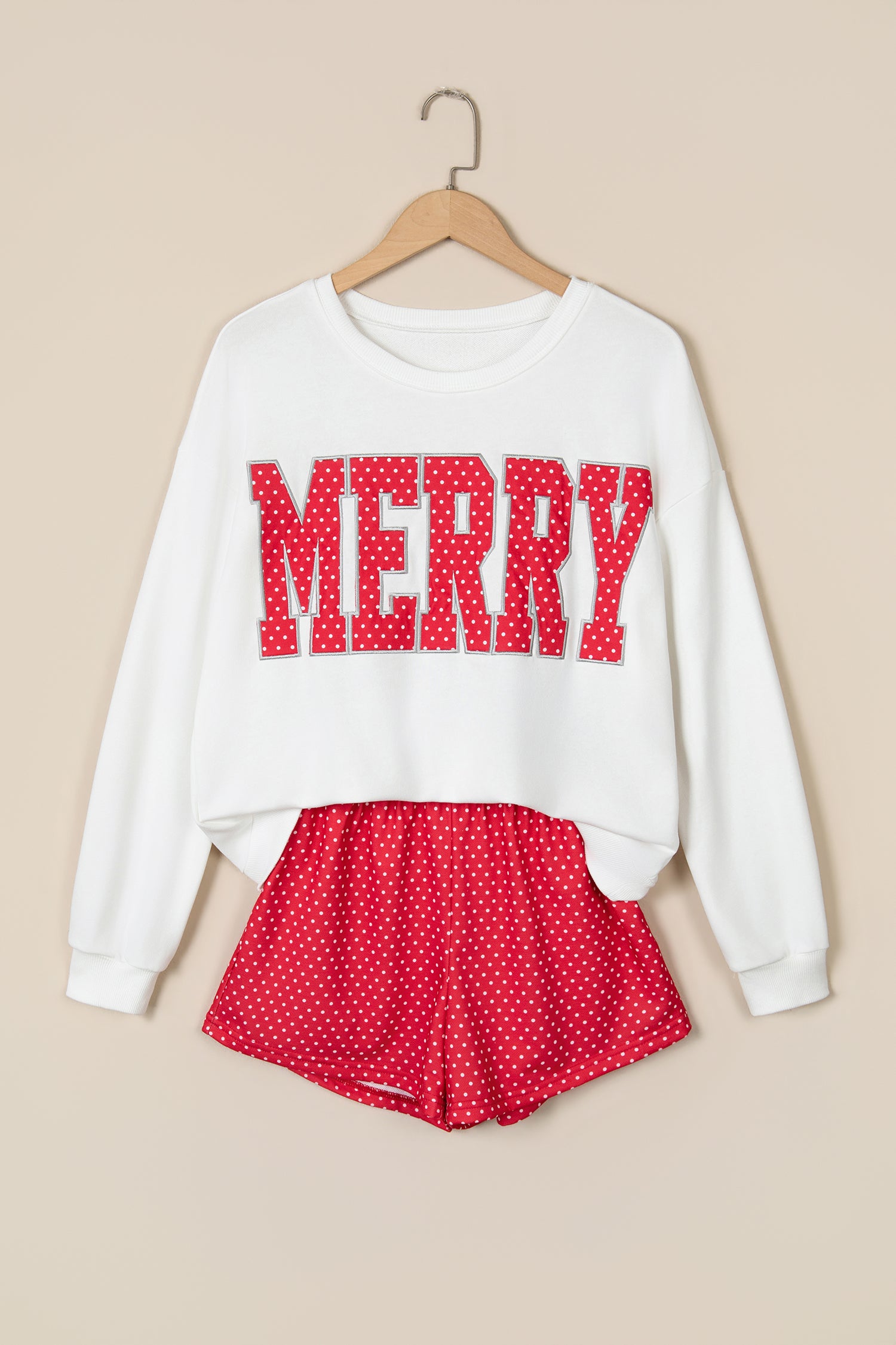 Red Plaid MERRY Holiday Long Sleeve Top and Shorts Set