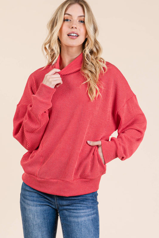 WOMEN'S PULLOVER RIB TOP