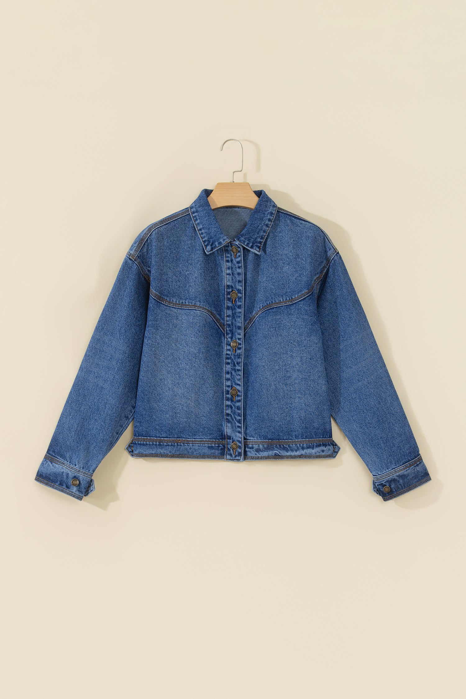 Sail Blue Vintage Wash Western Shift Denim Jacket