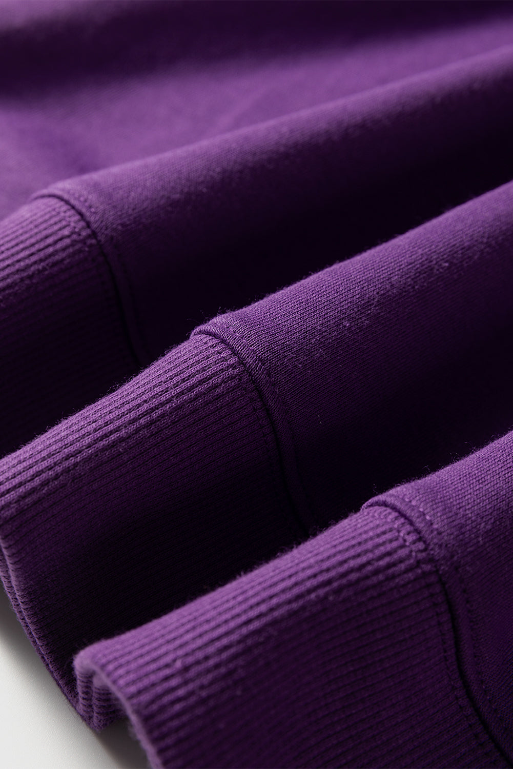 Tillandsia Purple Preppy Striped Sleeve Loose Sweatshirt