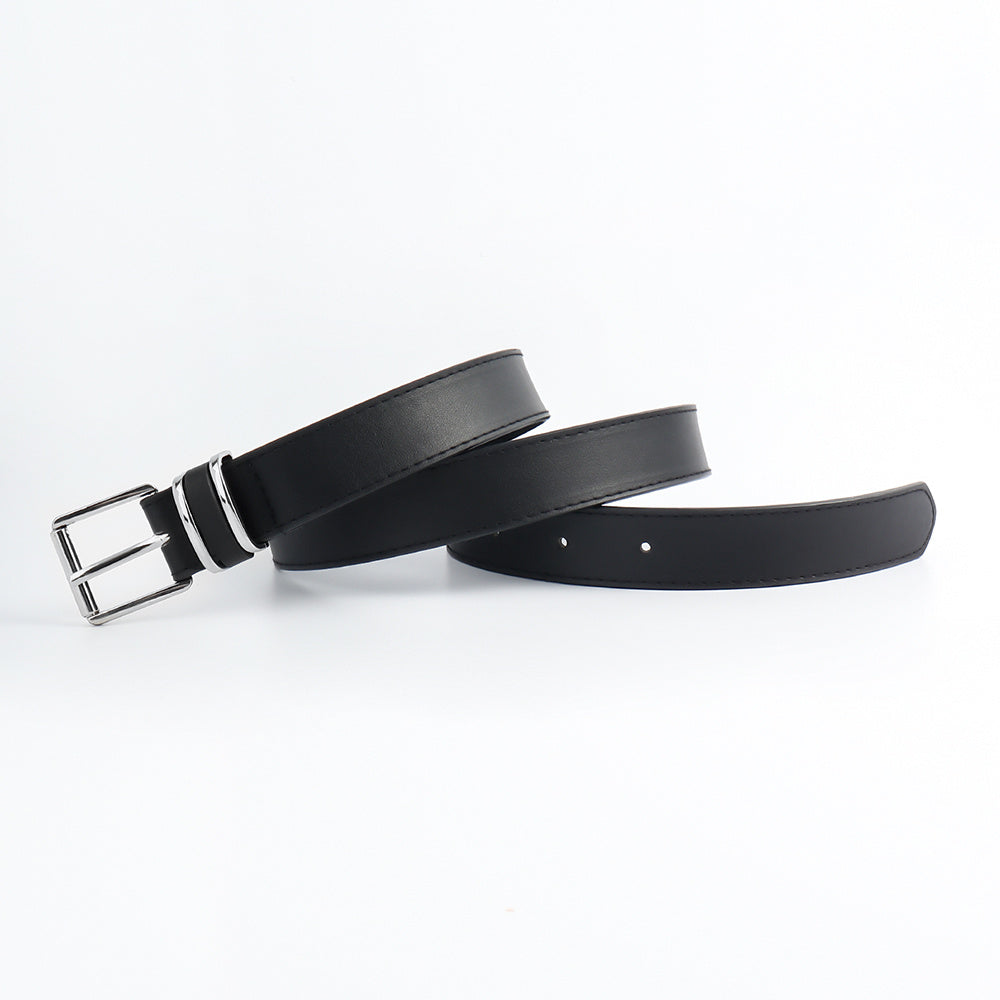 Simple Casual Retro Belt Metal Square Silver Button-head Fashion Collocation