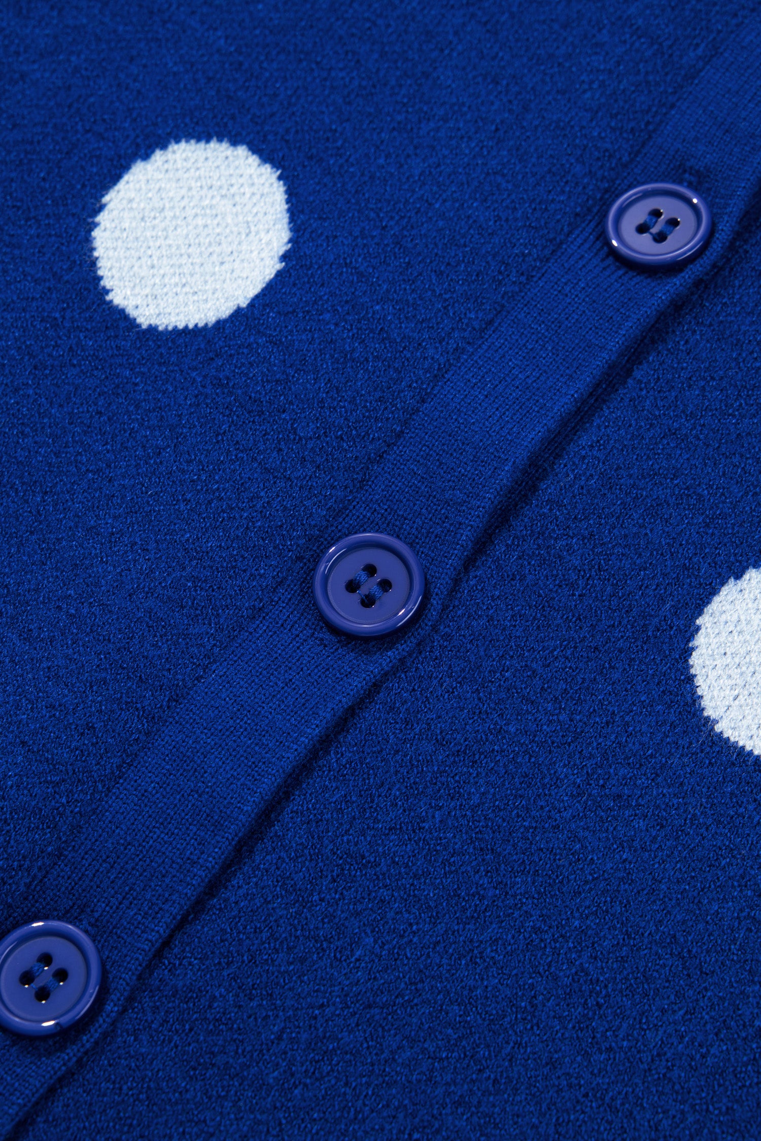 Bluing Casual Polka Dot Button Front Long Sleeve Sweater Cardigan
