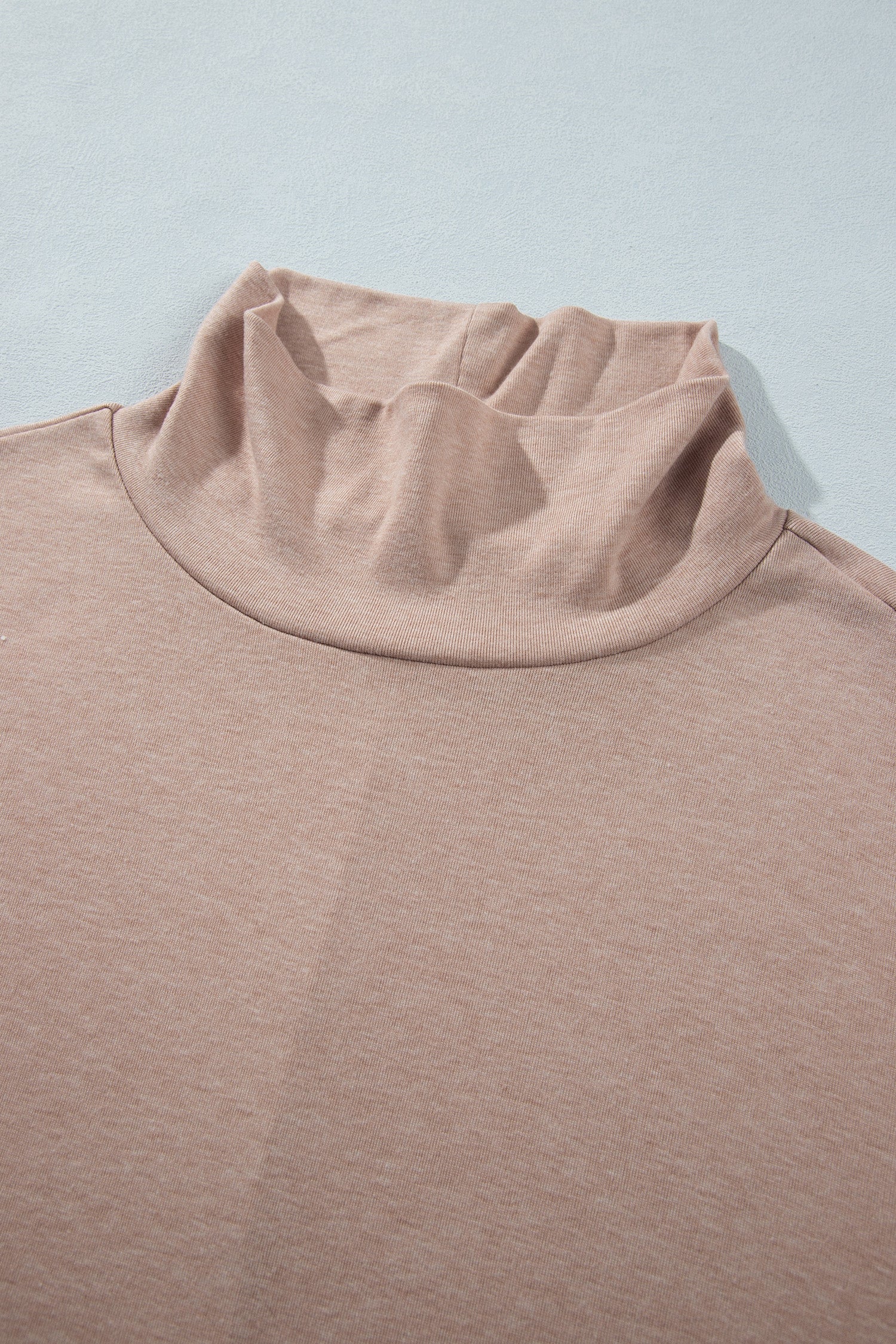 Smoke Gray High Neck Long Sleeve Top