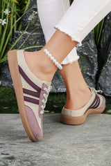 Pink Eyelet PU Leather Patchwork Color Pop Sneakers
