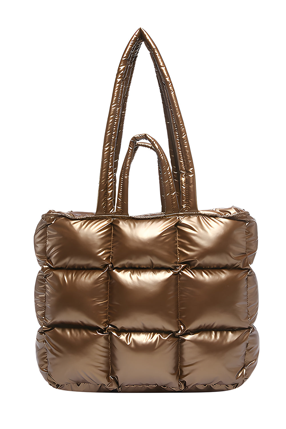 Gold Quilted Padded Tote Bag