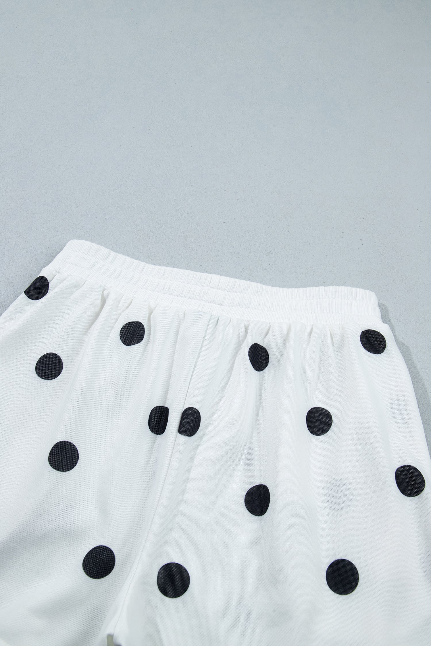 Brown Polka Dot Raw Hem Relaxed Pullover Loose Skort Two Piece Set