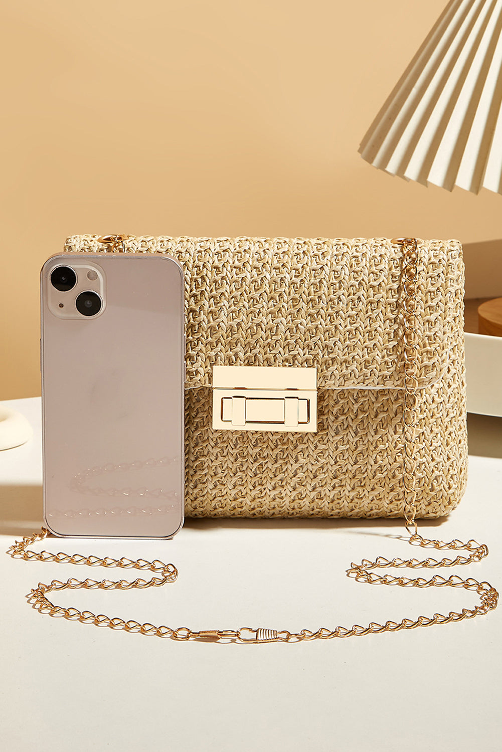 Camel Boho Woven Casual Shoulder Bag