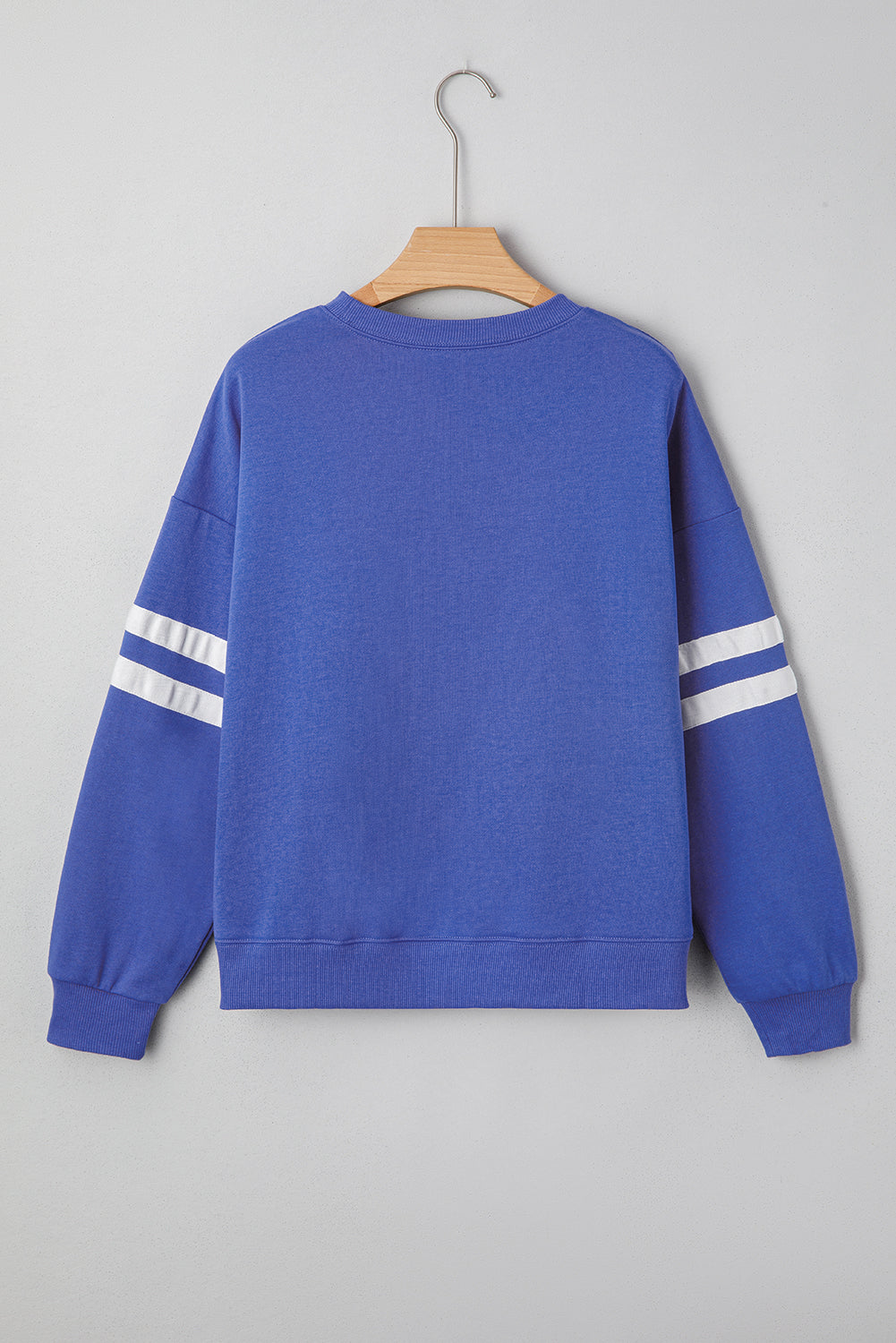 Fiery Red Varsity Striped Detail Drop Shoulder Oversized Sweatshirt