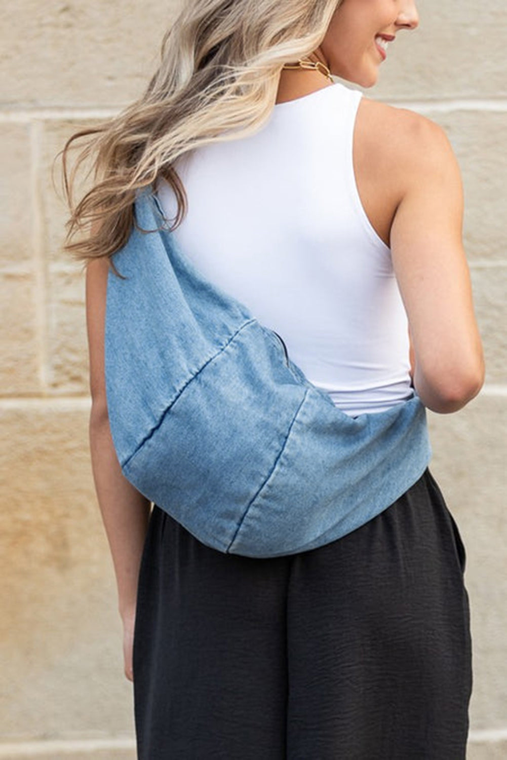 Dusk Blue Denim Crossbody Bag