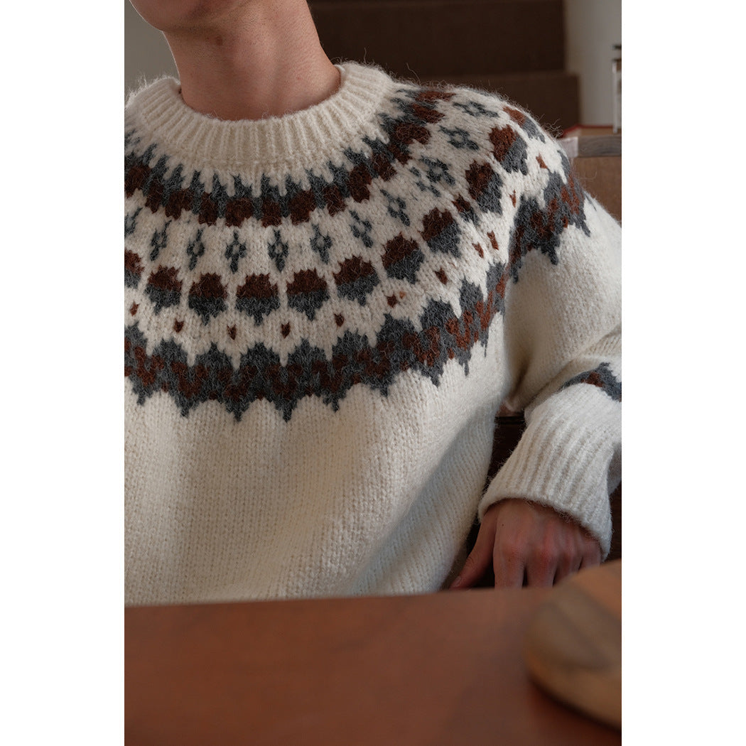 Retro Contrast Color Sweater Knitwear