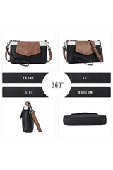 White Color Block Convertible Clutch Single Shoulder Bag