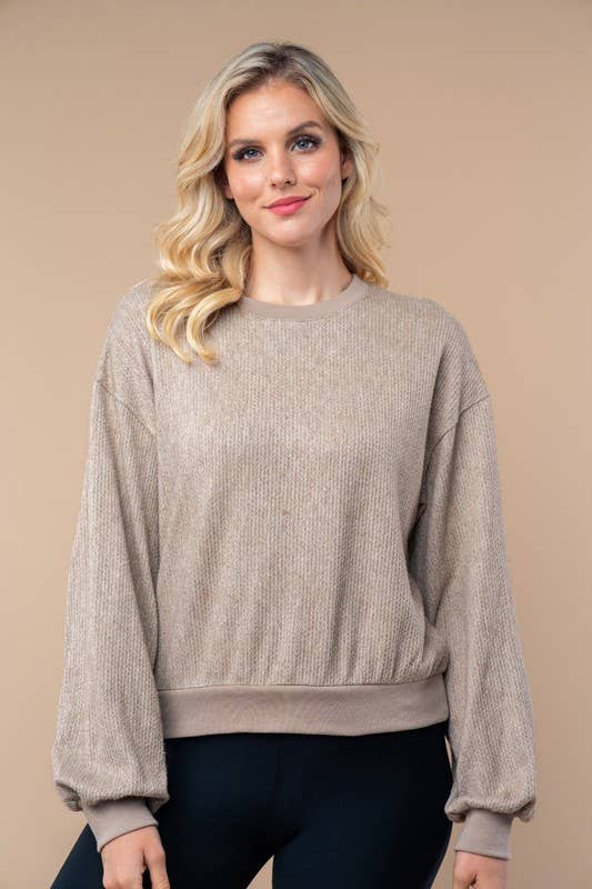 Long Sleeve Solid Knit Pullover