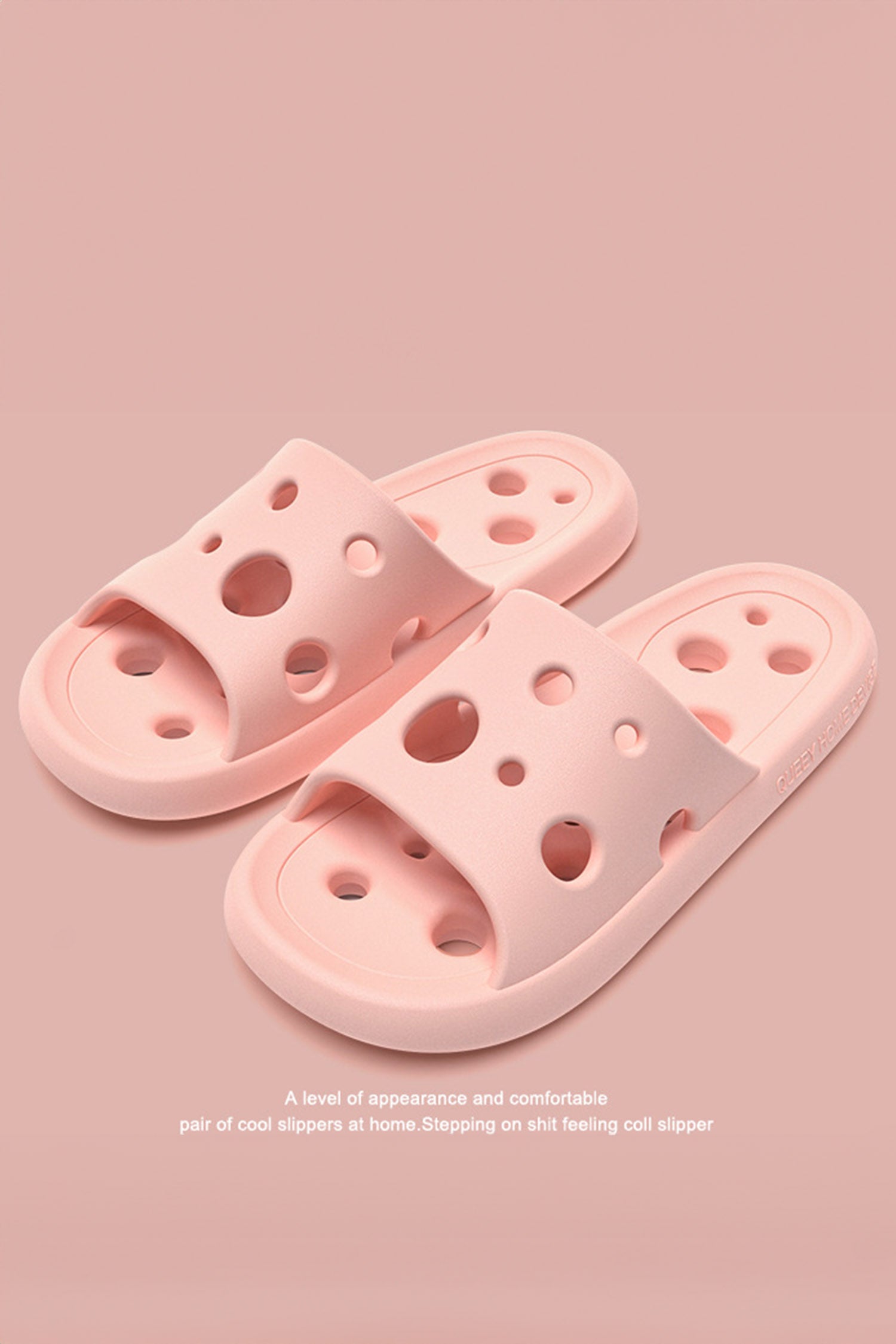 Pink Solid Color Lightweight Hollow Out Slippers