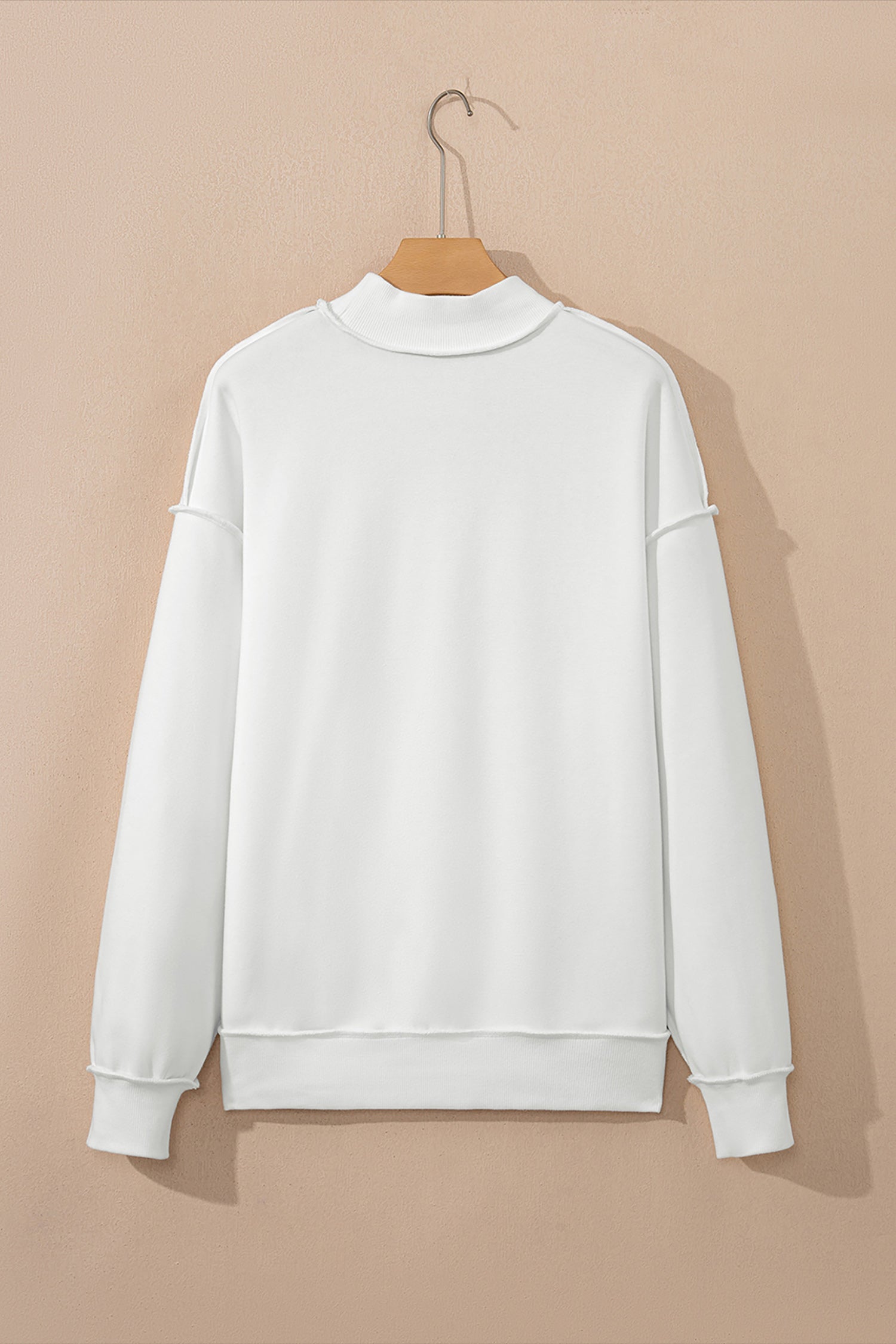 Bright Green Oversize Drop Shoulder Reversible Mock Neck Sweatshirt