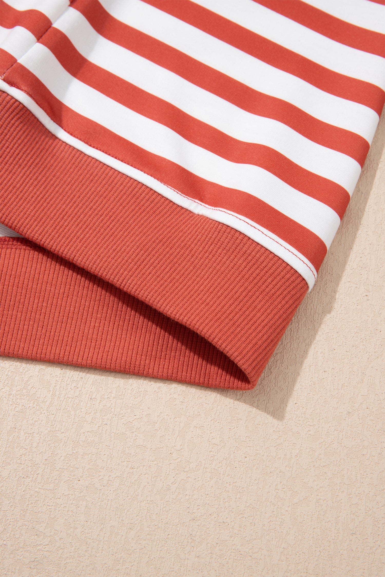 Orange Stripe Short Bubble Sleeve T Shirt