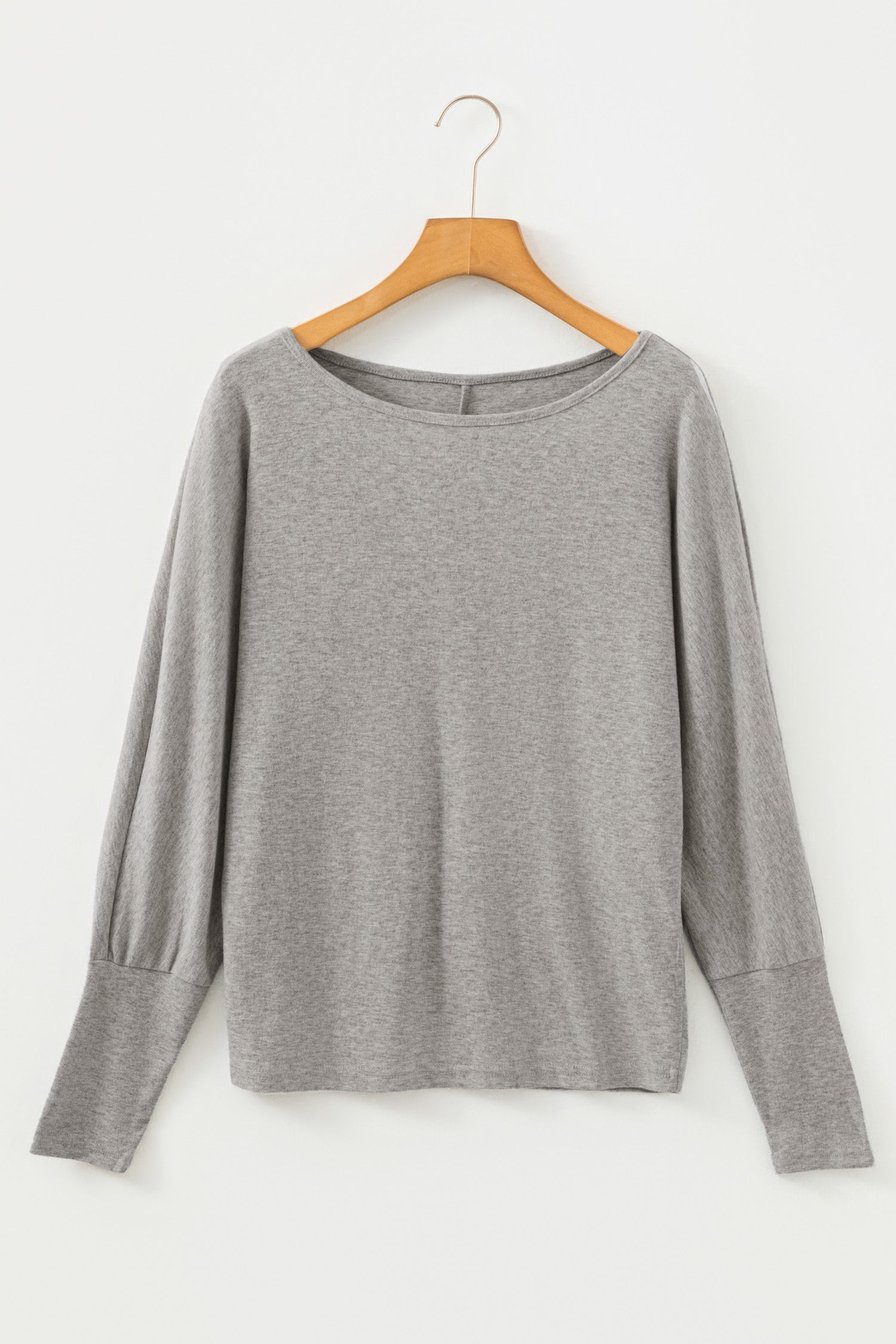 Red Dahlia Solid Color Round Neck Dolman Sleeve Top