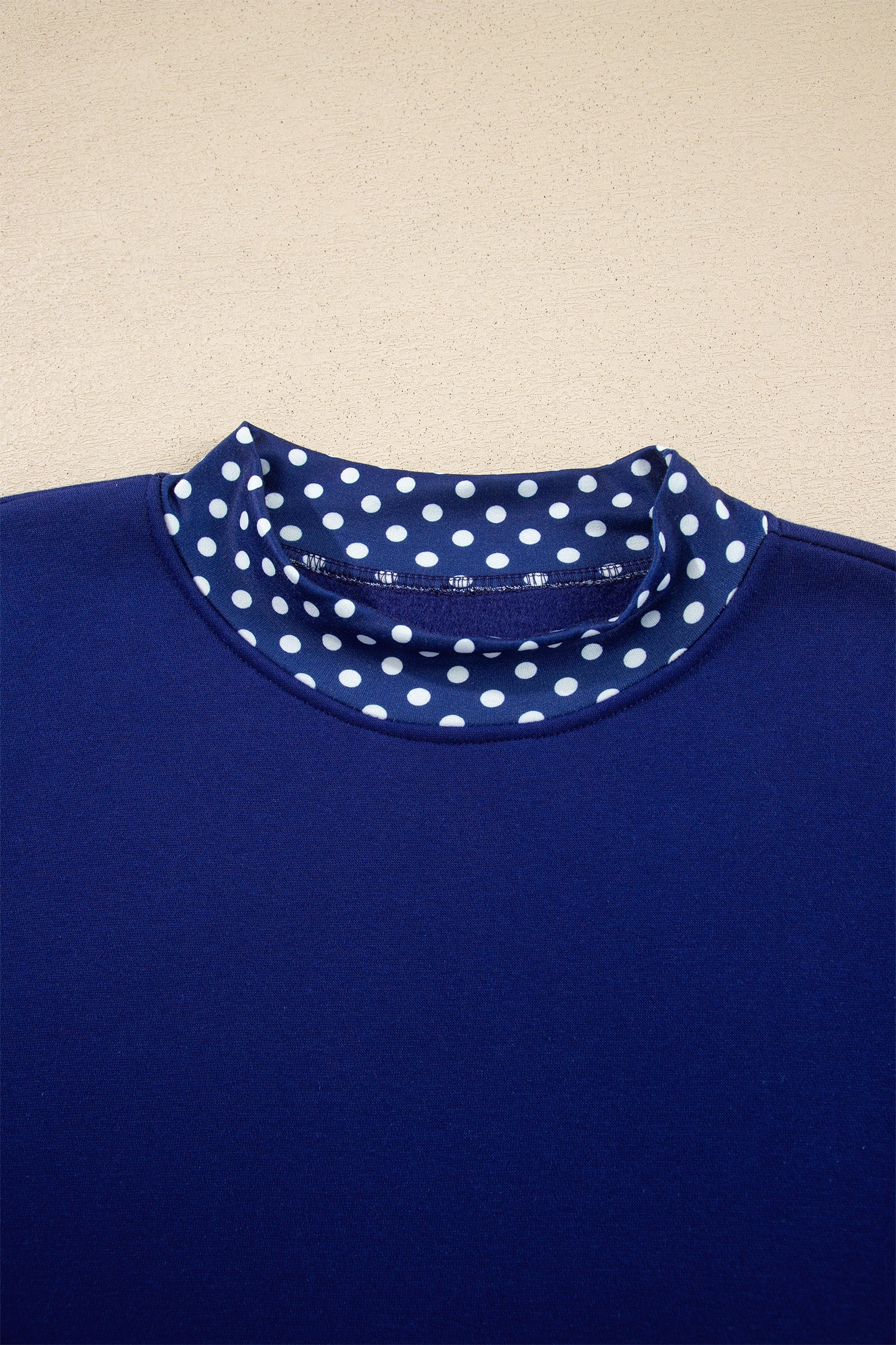 Dark Green Colorblock Polka Dot Contrast Trim Oversized Sweatshirt