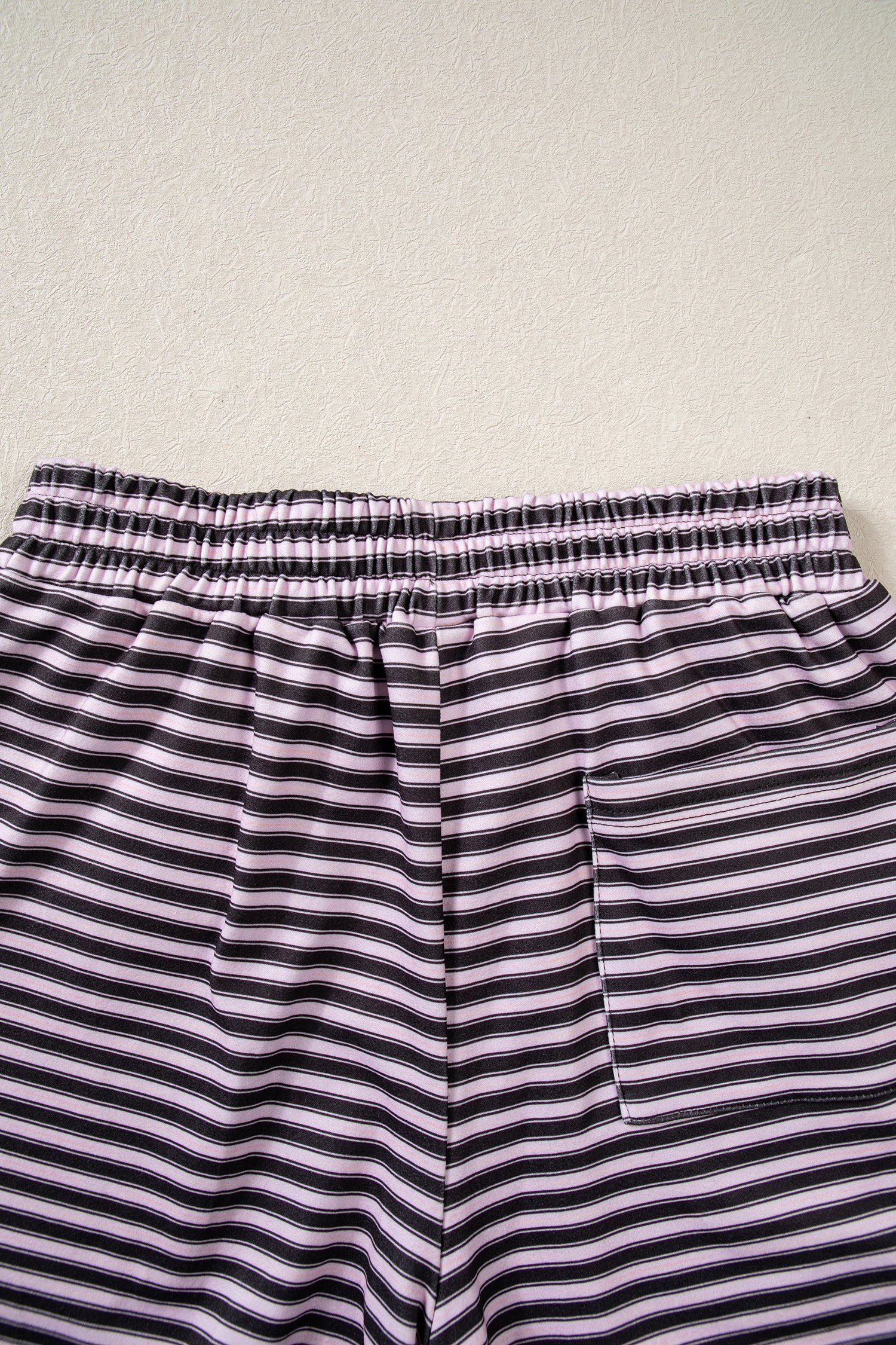 Sky Blue Stripe Long Sleeve Oversized Top Pocketed Casual Shorts Two Piece Set
