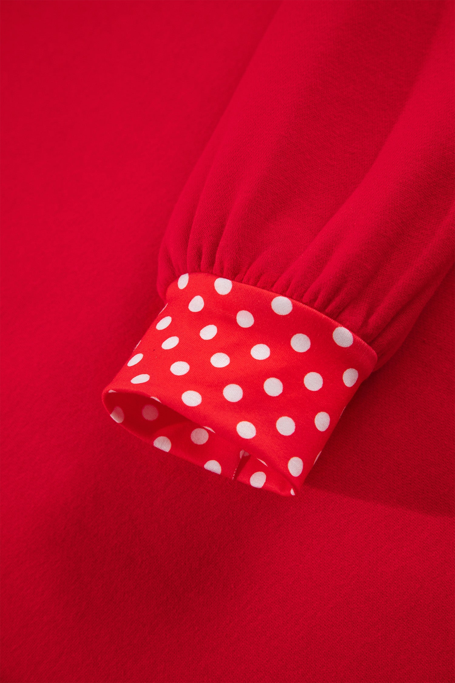 Sail Blue Polka Dot Letter Print Contrast Trim Mock Neck Sweatshirt
