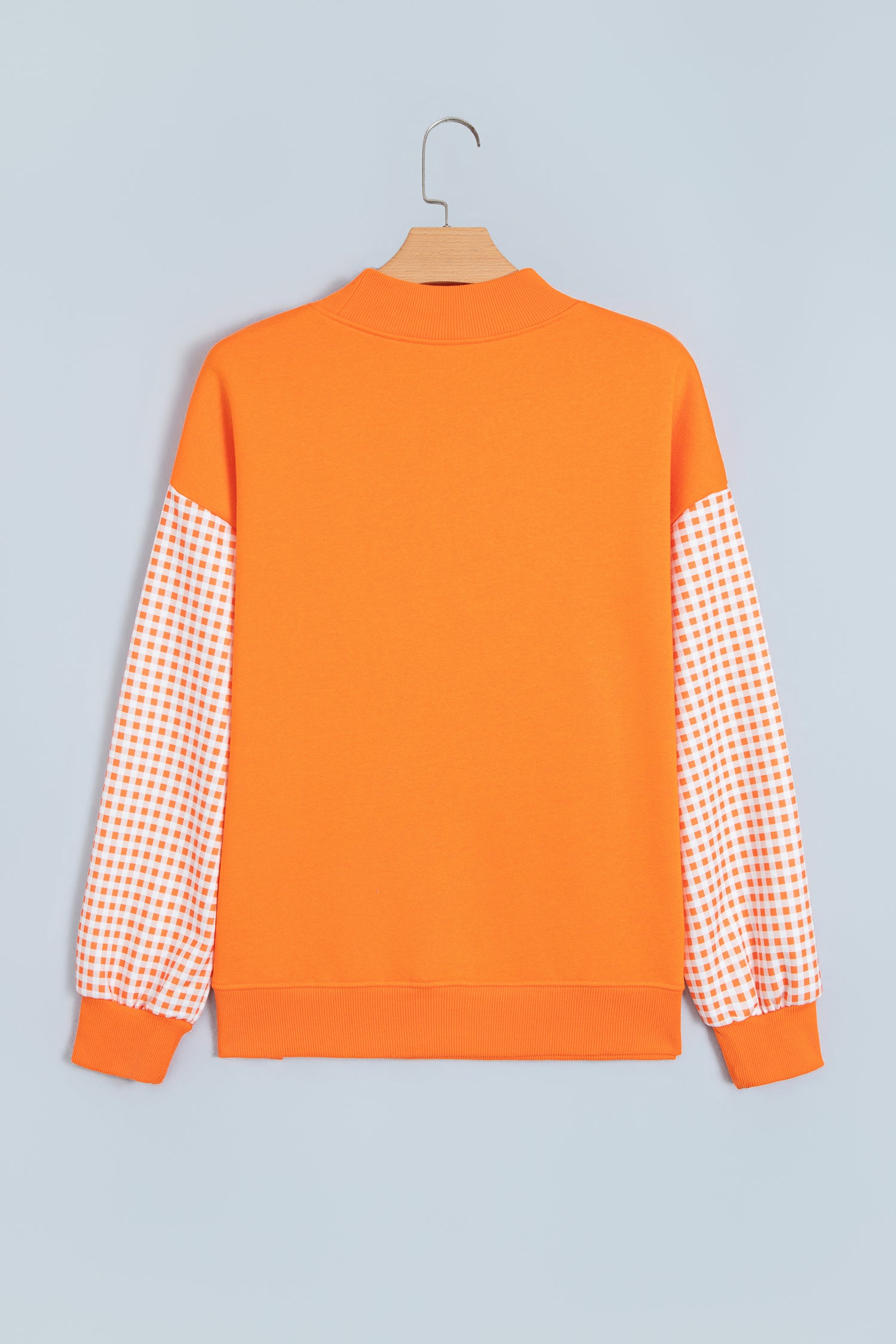 Carrot Gingham Plaid Oversized Pullover Sweatshirt
