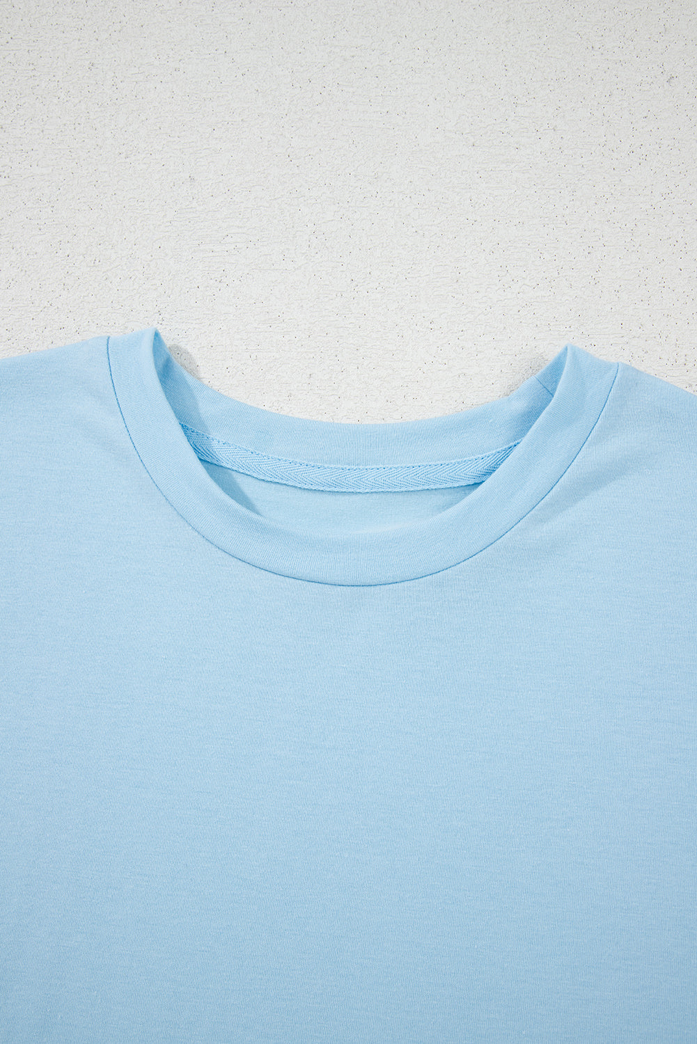 Yellow Cream Casual Plain Crew Neck Tee