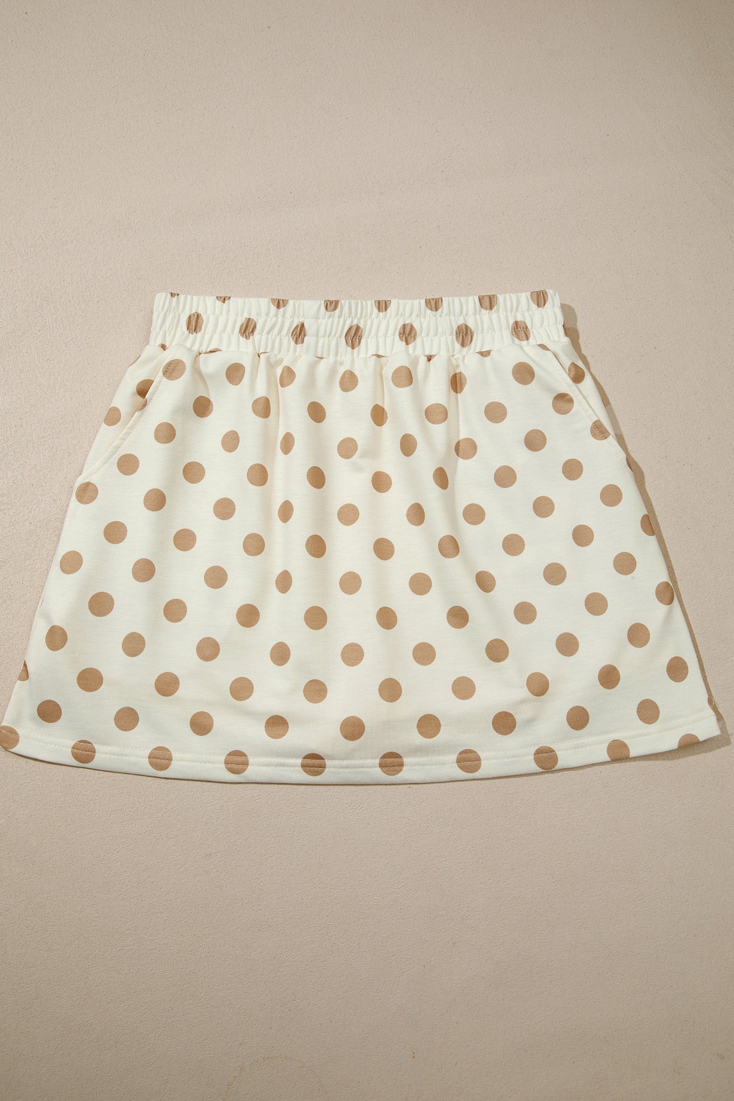 Orange Polka Dot Hooded Long Sleeve Top Casual Mini Skort Set