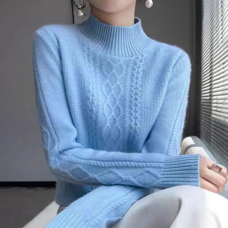 Half Turtleneck Sweater New Soft Glutinous Loose Sweater