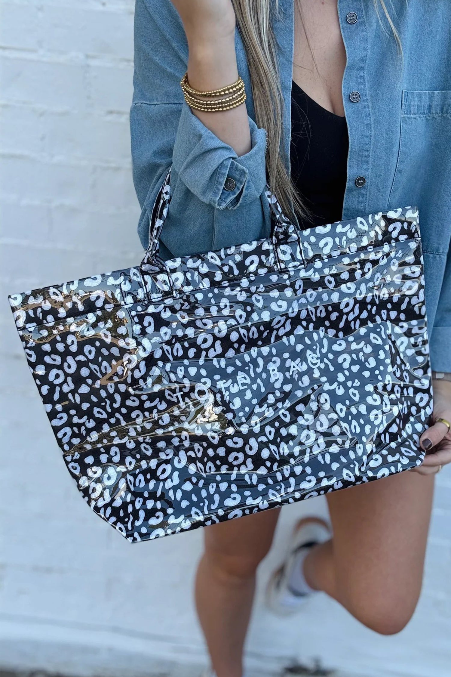 Rose Red Leopard PU Leather Water Proof Tote Bag