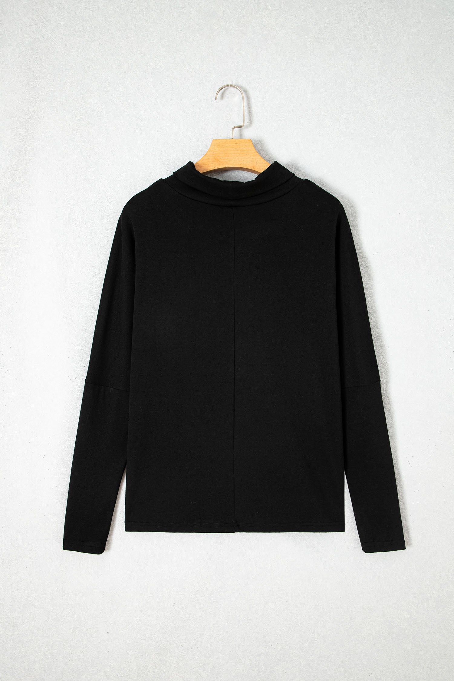 Smoke Gray High Neck Long Sleeve Top