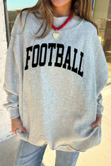 Light Grey FOOTBALL GAMEDAY Double Side Printed High Neck Reversible Sweatshirt