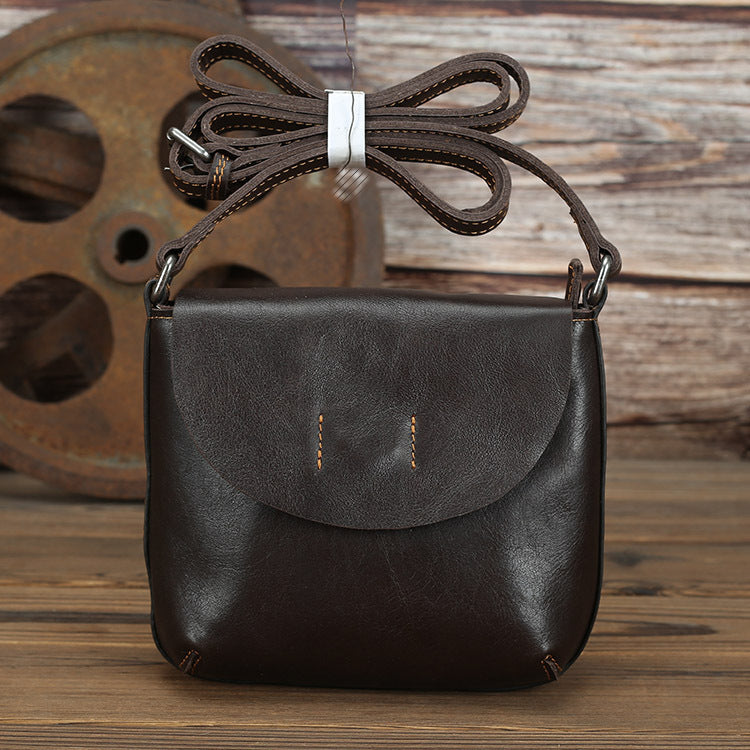 Retro Simple Leather Crossbody Bag