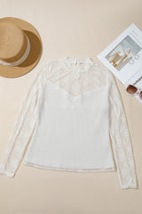 Jet Stream Lace Mesh Long Sleeve Top