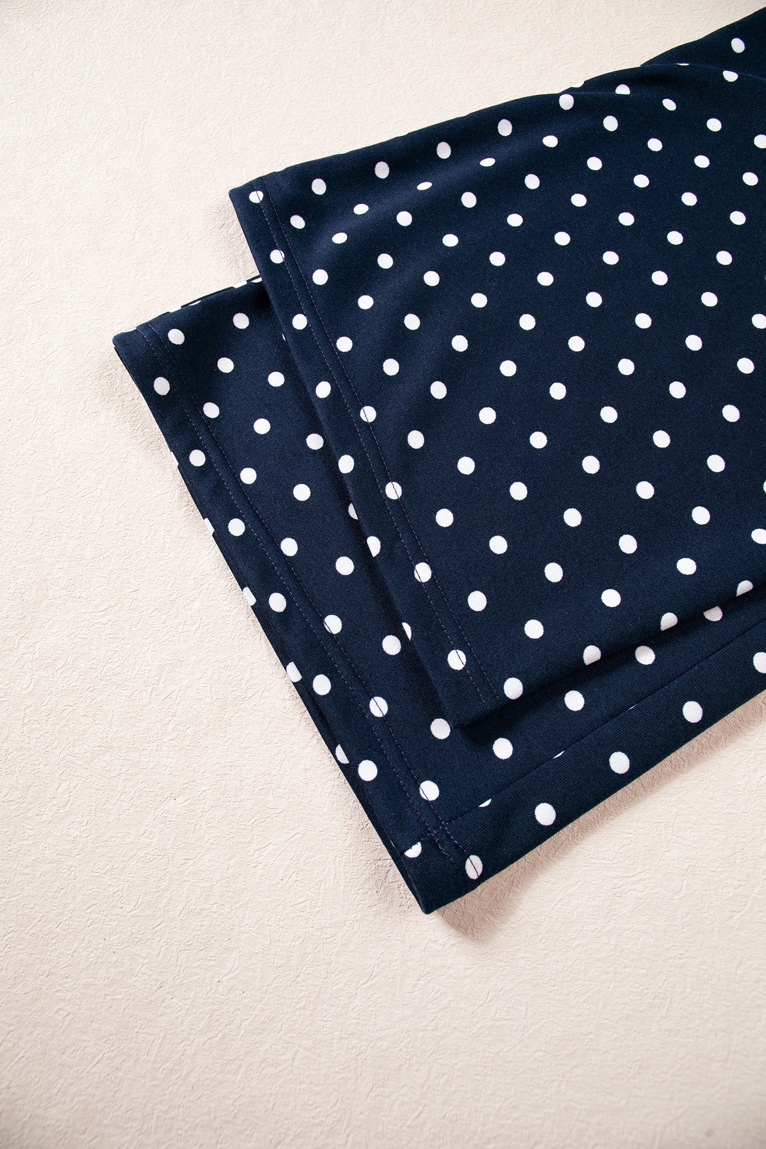 Brown Polka Dot Drawstring Wide Leg Long Sleeve Top Pant Set