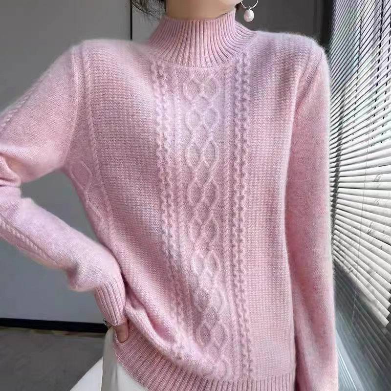 Half Turtleneck Sweater New Soft Glutinous Loose Sweater