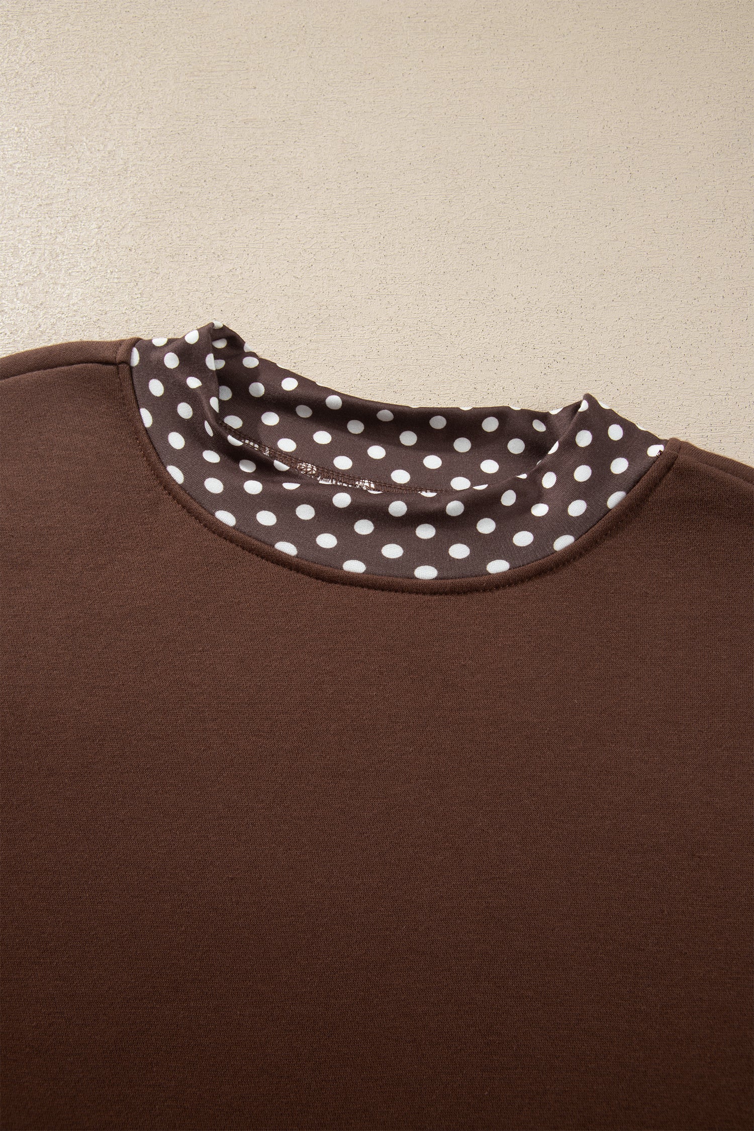 Dark Green Colorblock Polka Dot Contrast Trim Oversized Sweatshirt