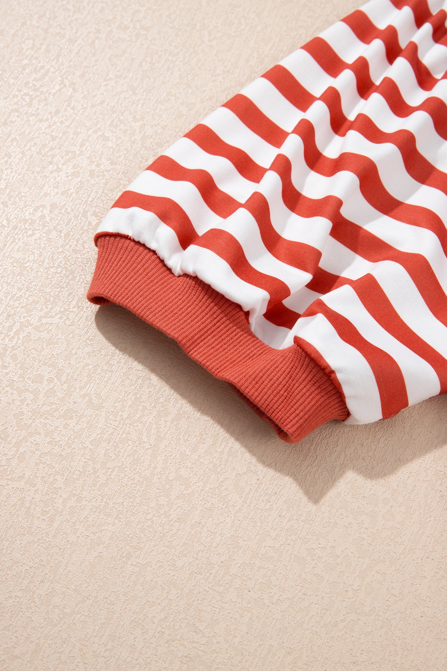 Orange Stripe Short Bubble Sleeve T Shirt