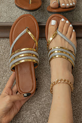 Gold Boho Shiny Anti Slip Thong Sandals