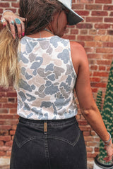Multicolour Retro Camouflage Print Oversize Tank Top