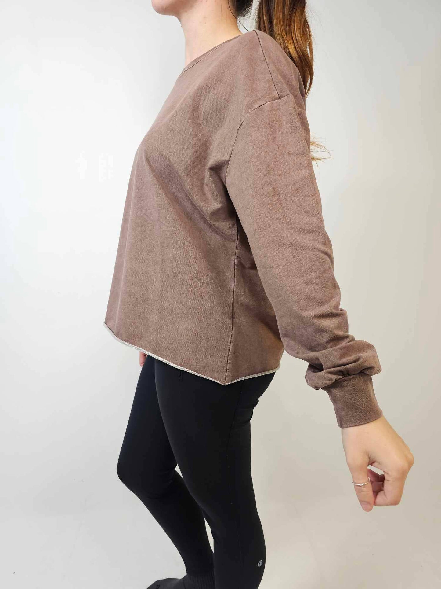 Long Sleeve Sweatshirt -Rust Brown