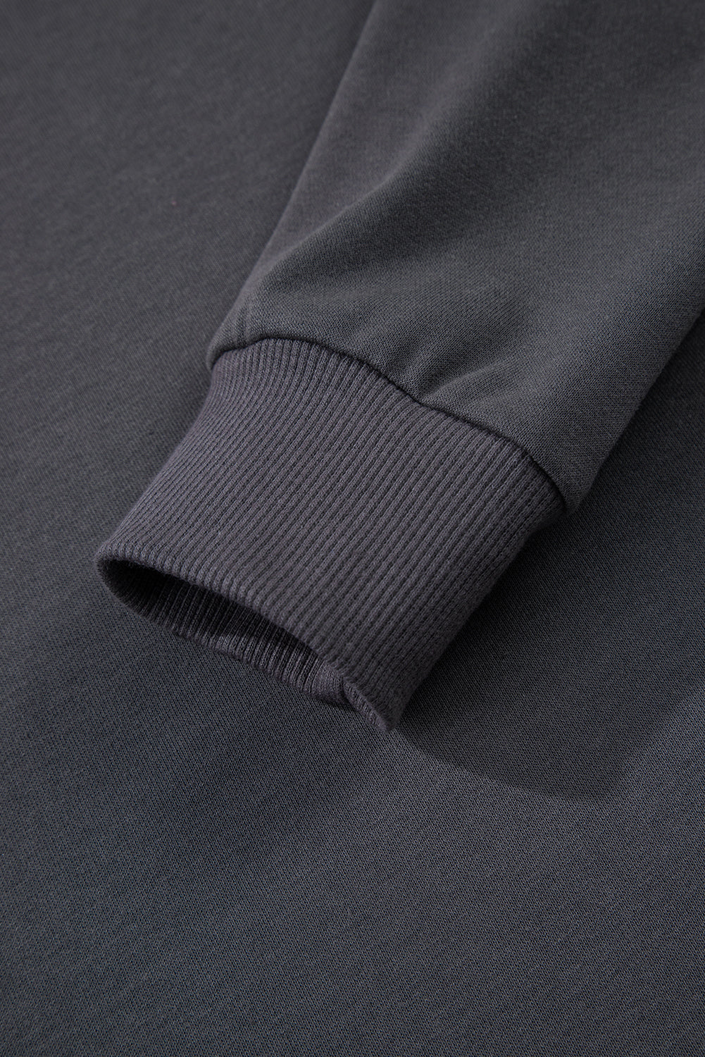 Dark Grey Preppy Striped Sleeve Loose Sweatshirt