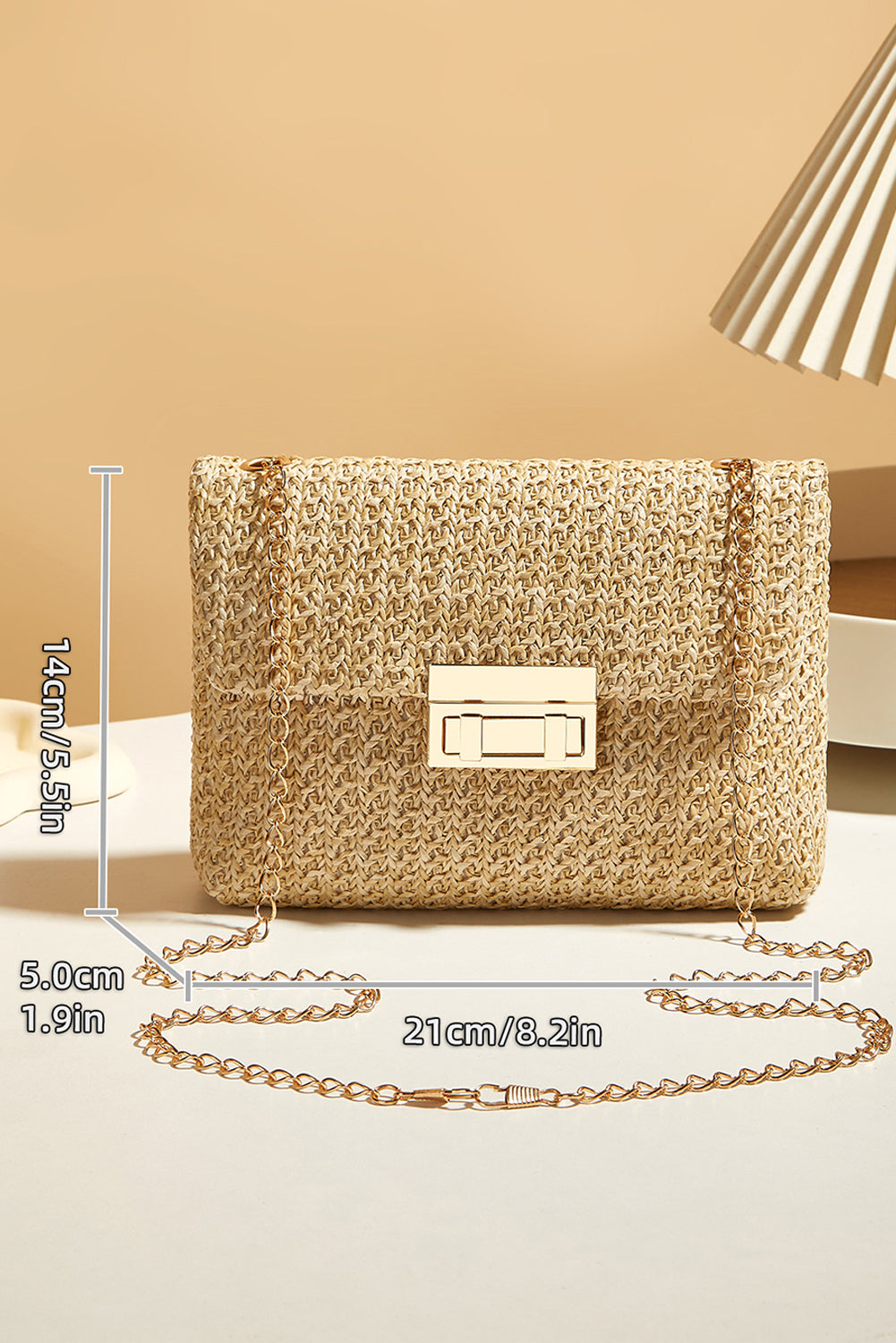 Camel Boho Woven Casual Shoulder Bag