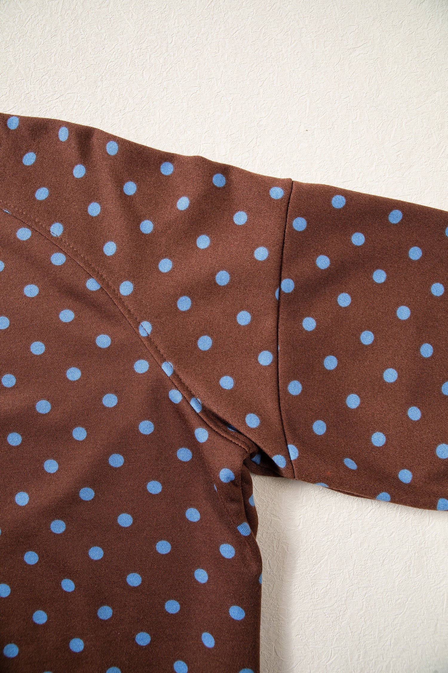 Brown Polka Dot Drawstring Wide Leg Long Sleeve Top Pant Set