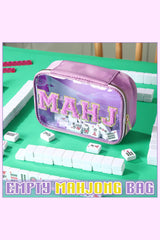 Wisteria MAHJ Chenille Patched PVC Clear Waterproof Zip Storage Bag