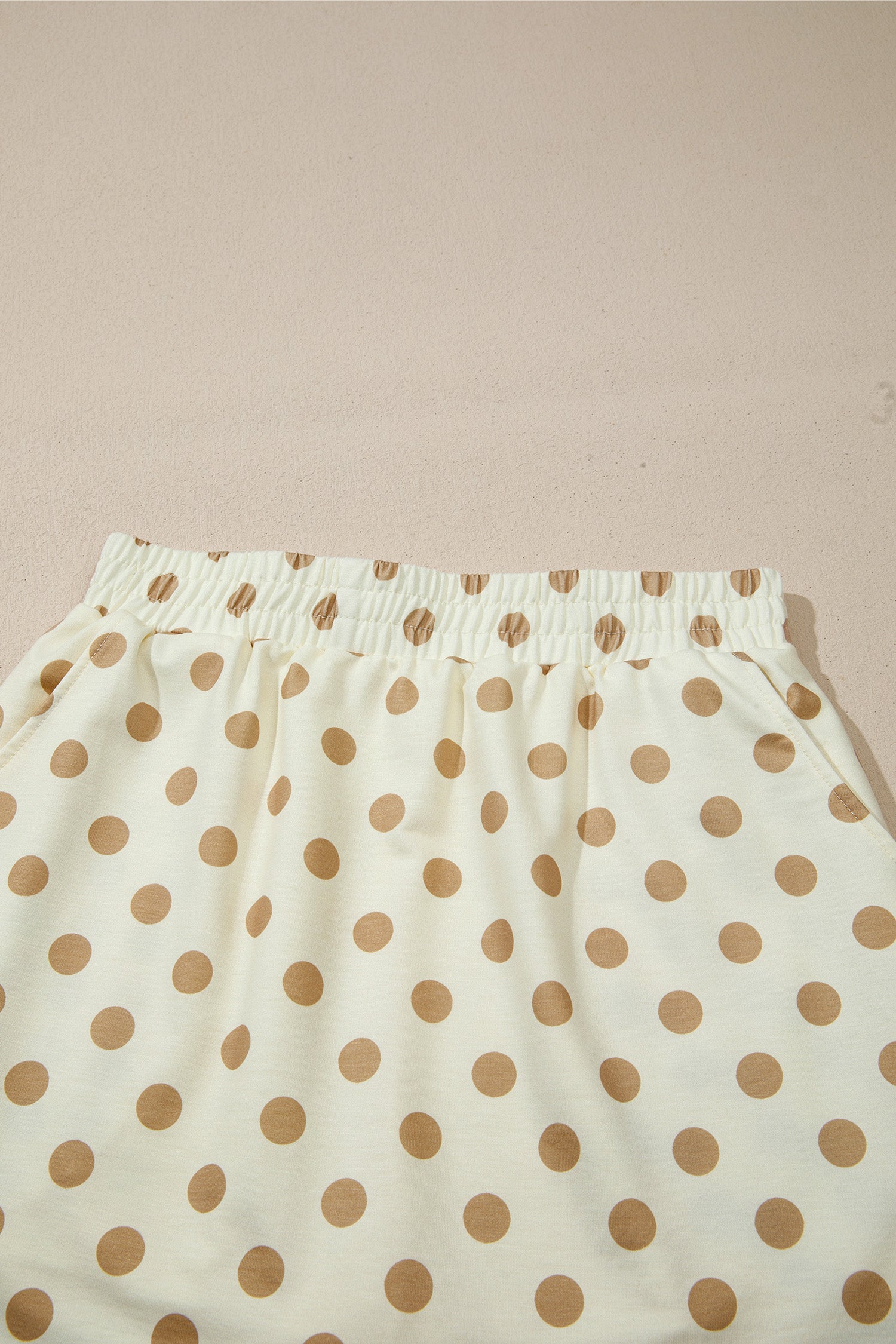 Orange Polka Dot Hooded Long Sleeve Top Casual Mini Skort Set